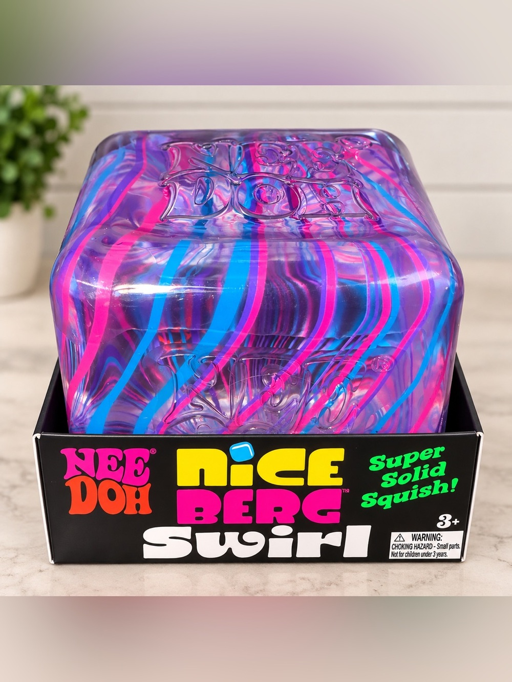 NeeDoh! Nice Berg Swirl Super Solid Squish - Pink & Blue